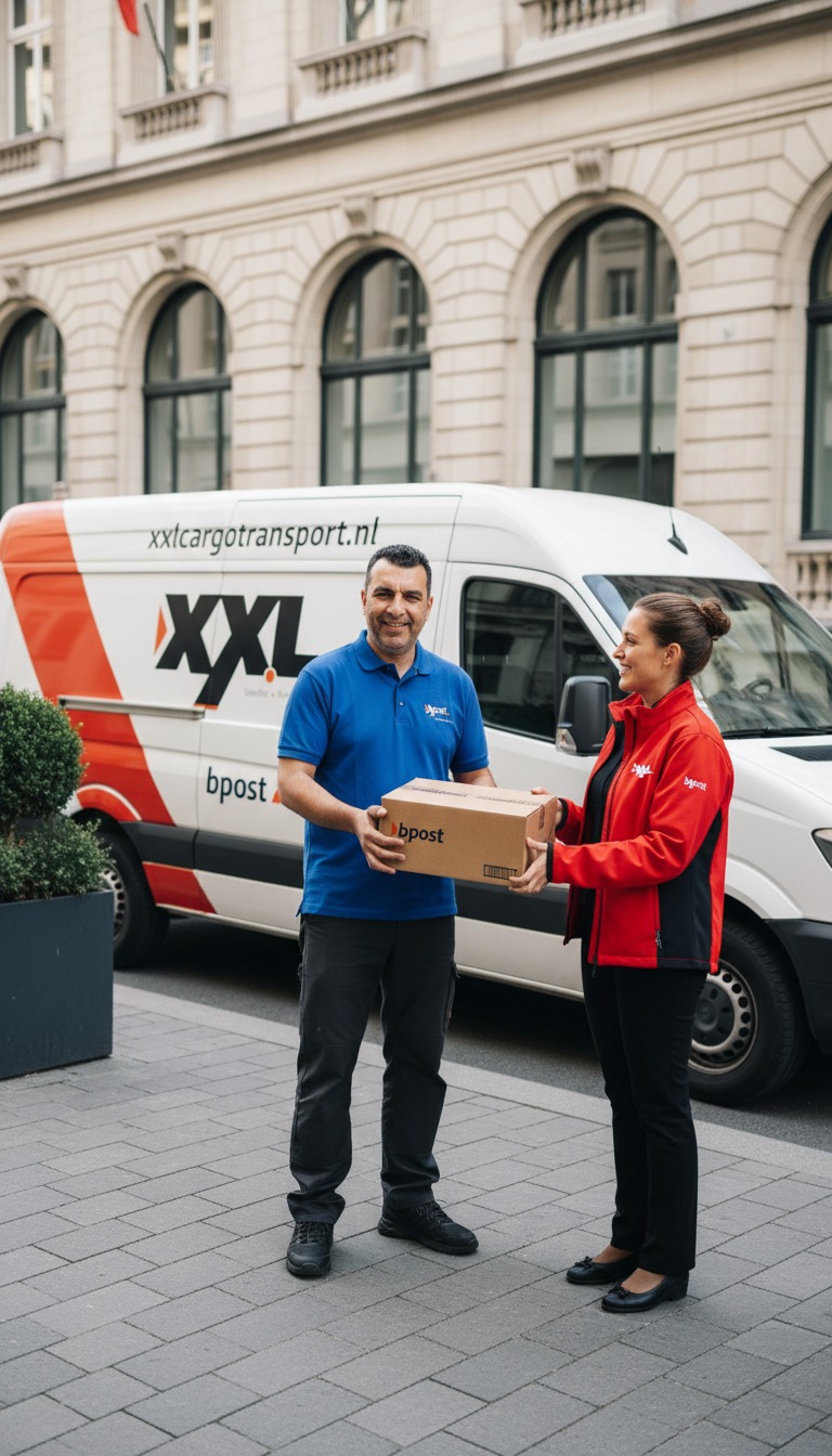 XXL Cargo chauffeur overhandigt pakket